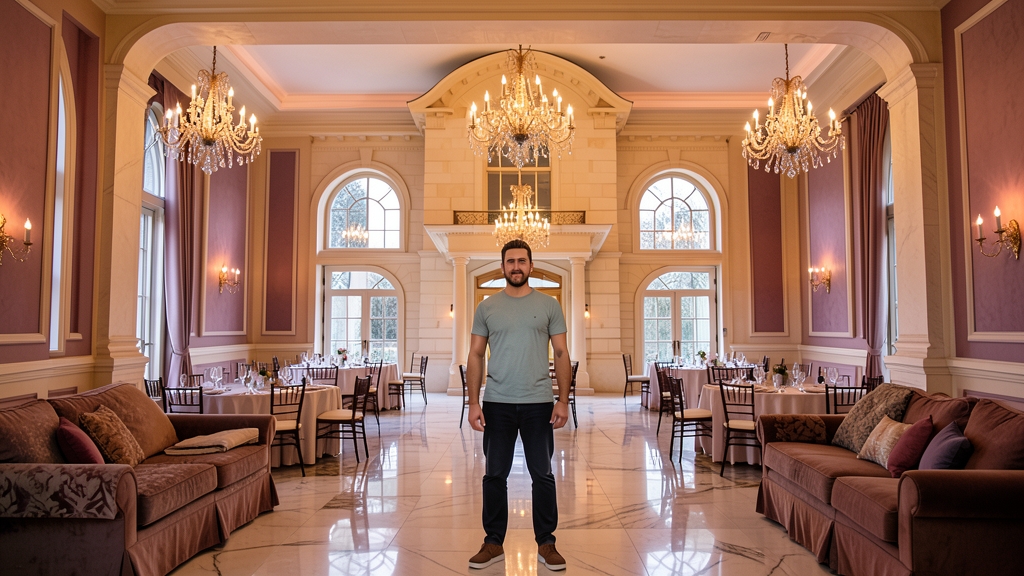 The separate guesthouse and function hall demonstrate how the estate welcomes visitors and supports celebrations, parties, and family gatherings.