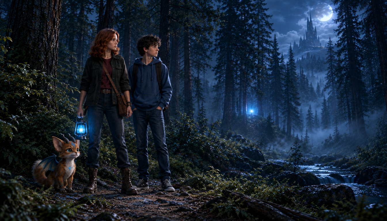 The forest falls completely silent, then a second lantern begins to glow in the darkness while Everly Vale, Eli Carter, and Pip stare toward it.