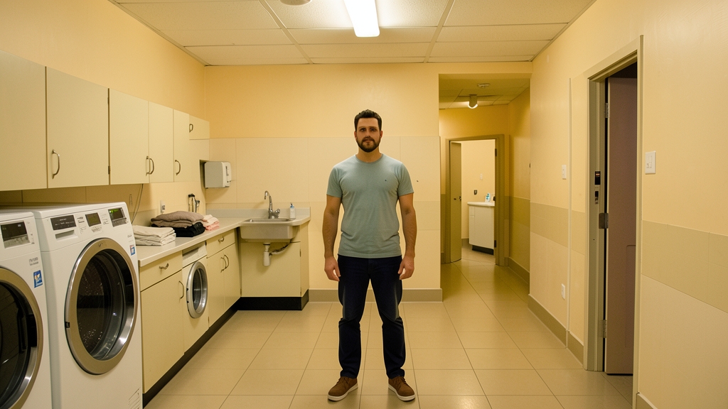The service quarters reveal the practical systems that support the estate, with comfortable utility spaces, laundry facilities, and a separate service access.